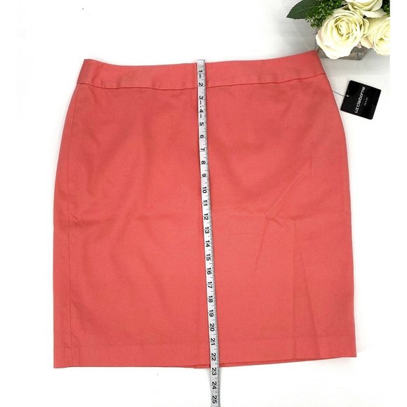 Liz Claiborne Career Pencil Skirt Women’s Petite Size 16P Textured Coral NEW - Picture 4 of 10